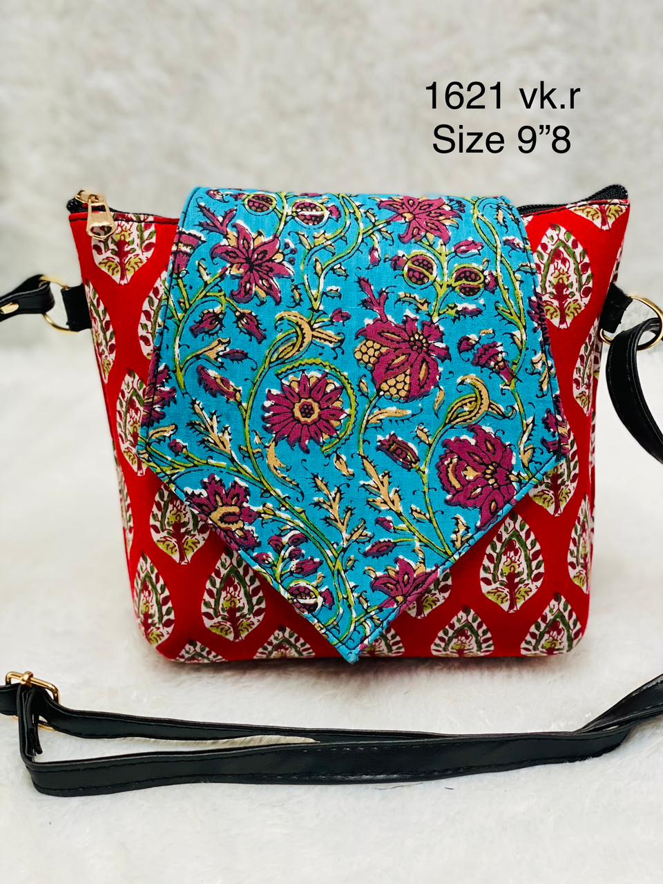 kalamkari Blue Sling Bag Blue Color Cotton Zip Sling Bag For Women Blue -  Price in India | Flipkart.com